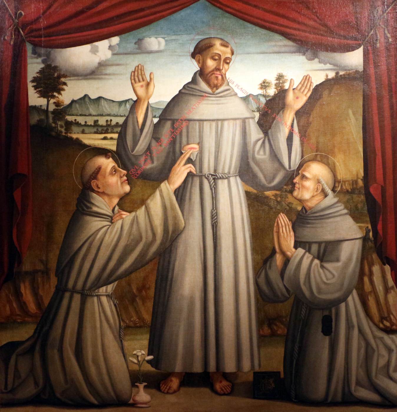 Représentation sacrée avec les saints François, Antoine de Padoue et Bernardin