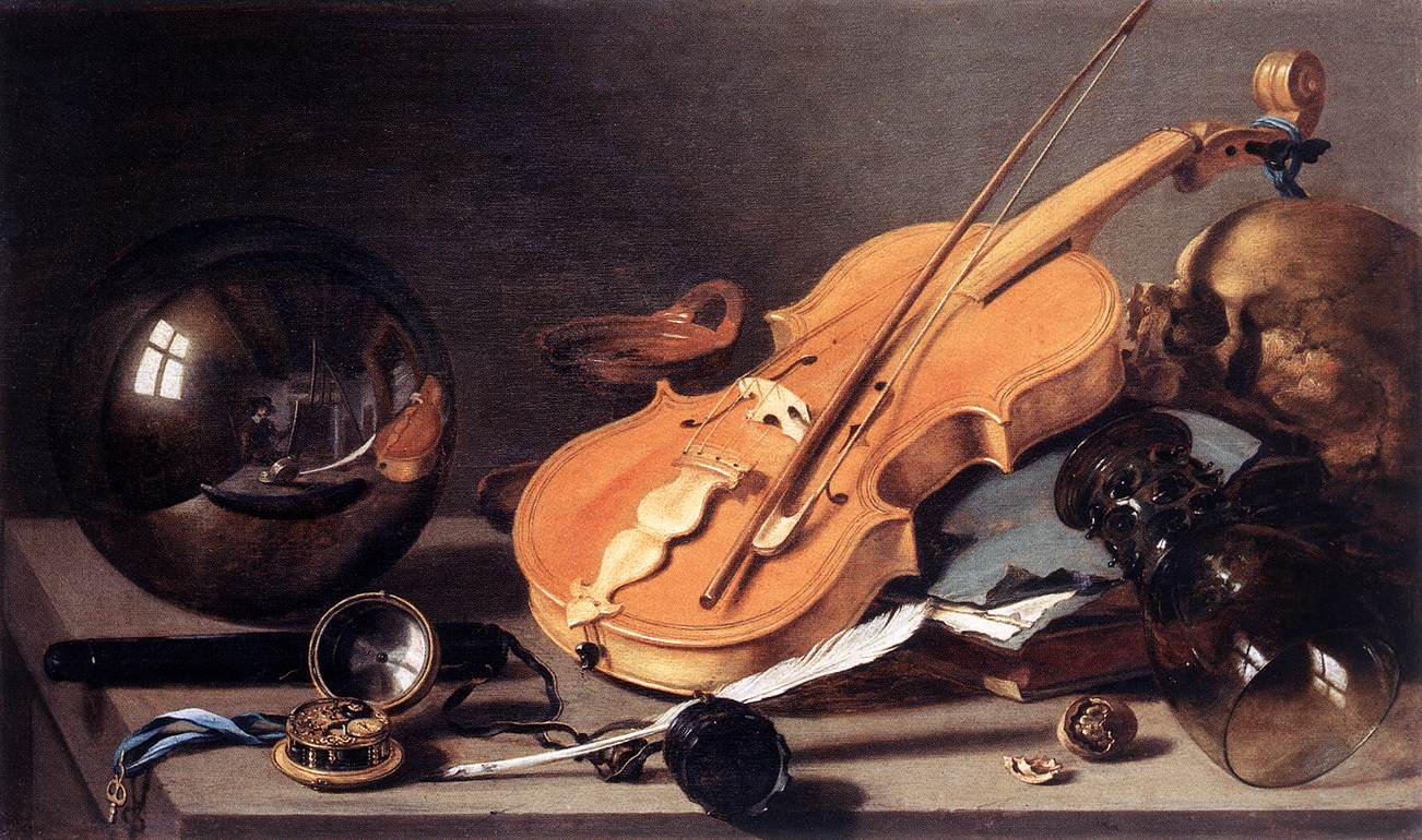 Vanité au violon et à la boule de verre