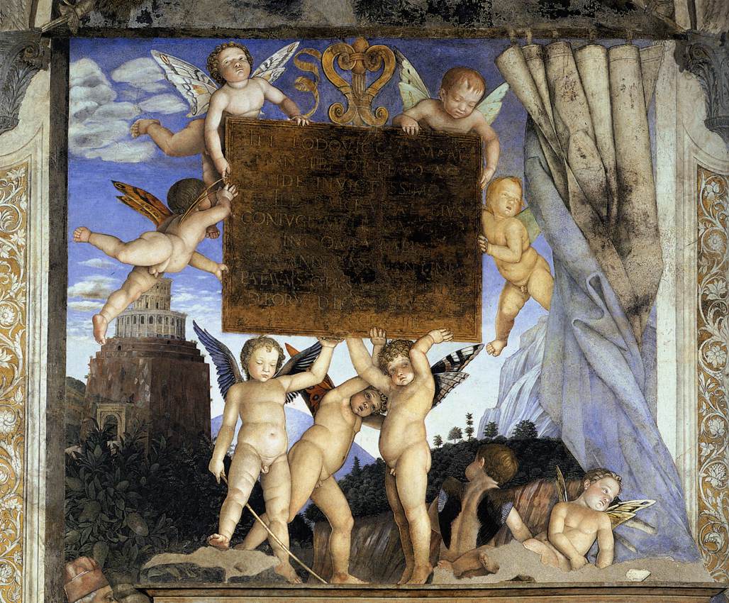 Inscription avec putti