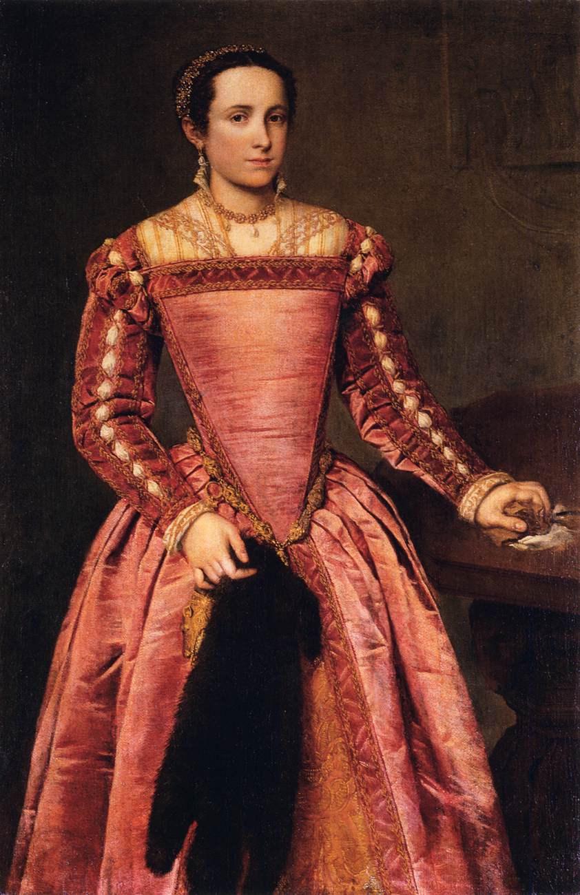 Femme en robe rouge