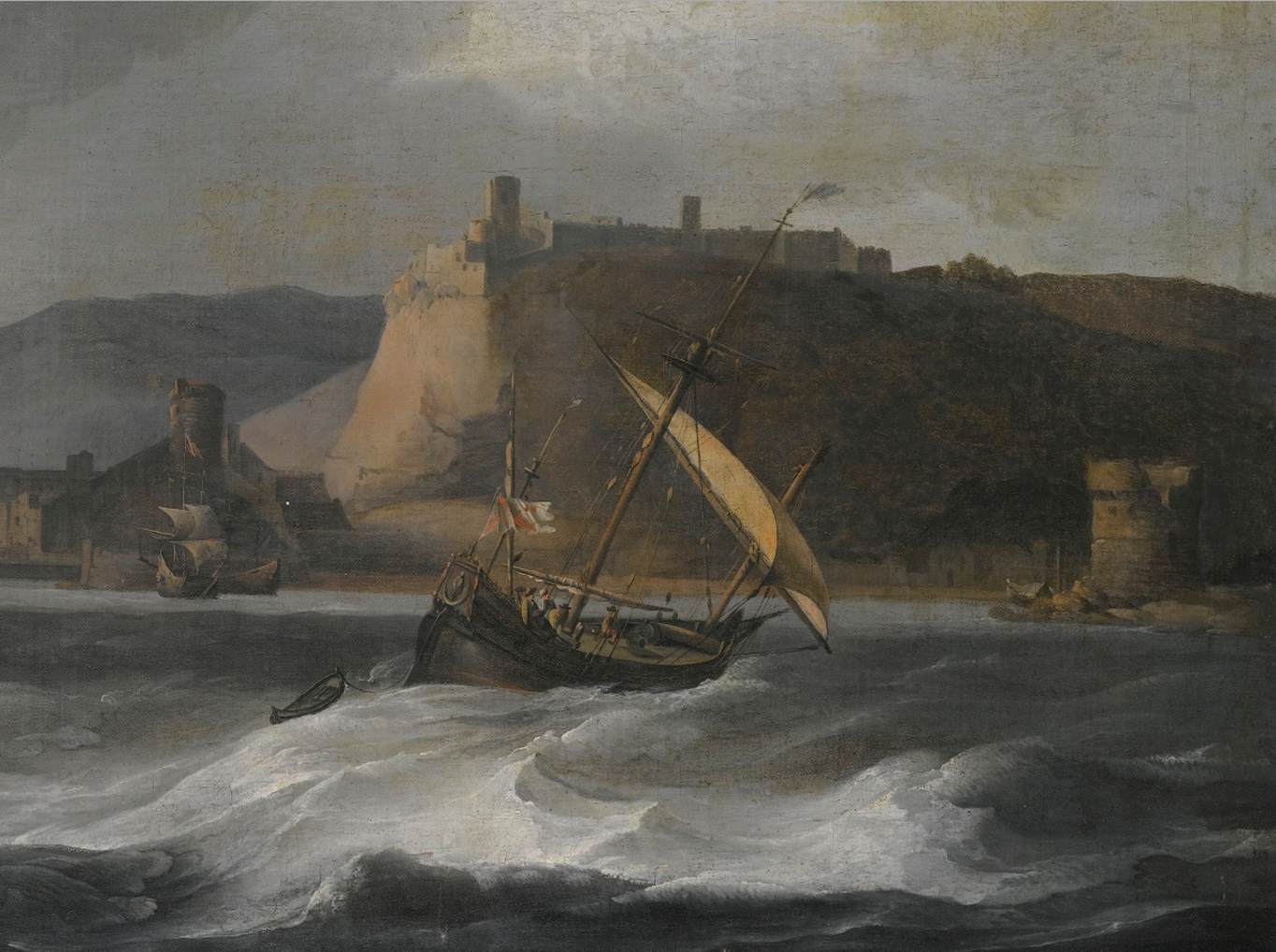 Navigation au large d'une côte par mer agitée (détail)