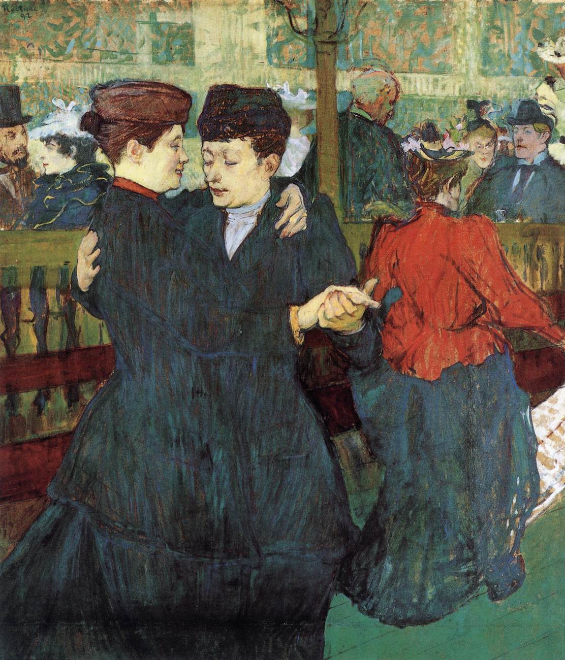 Au Moulin Rouge : deux femmes dansant la valse