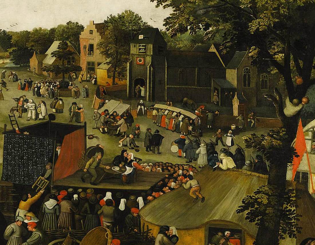La fête de saint Georges avec théâtre et procession (détail)