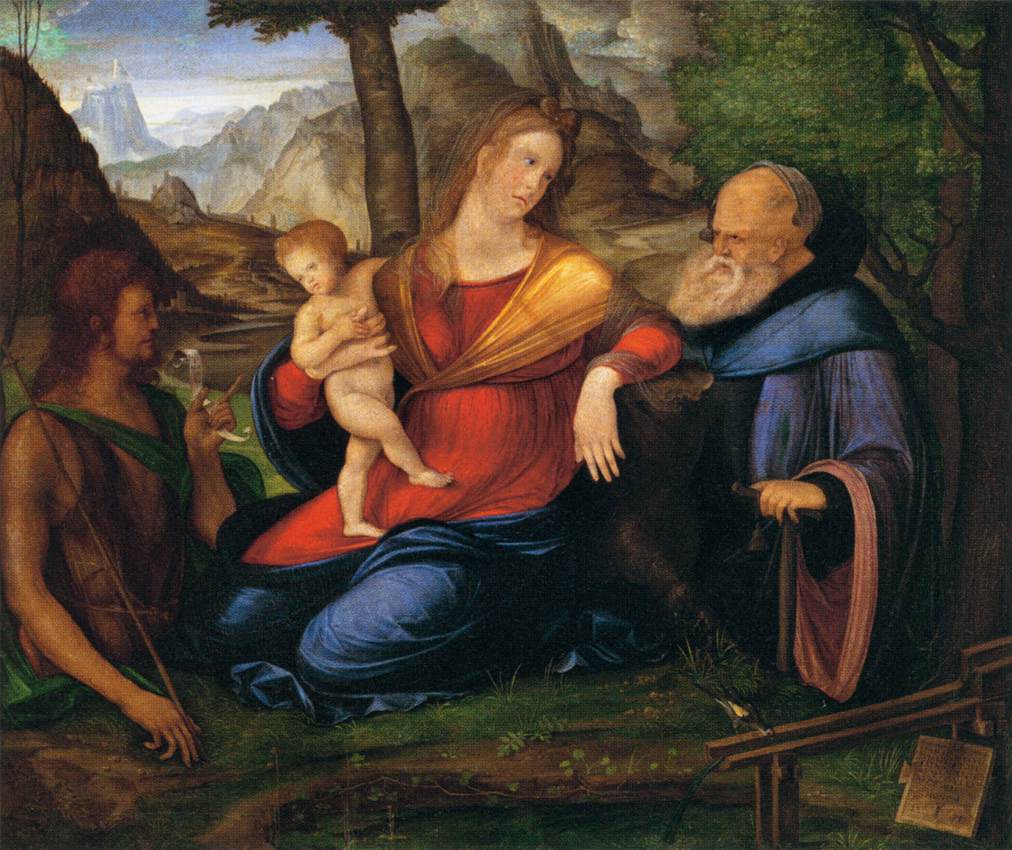 Vierge à l'Enfant entourée de saint Jean-Baptiste et de saint Antoine l'Ermite