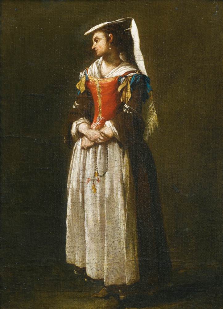 Jeune femme vêtue à la mode napolitaine