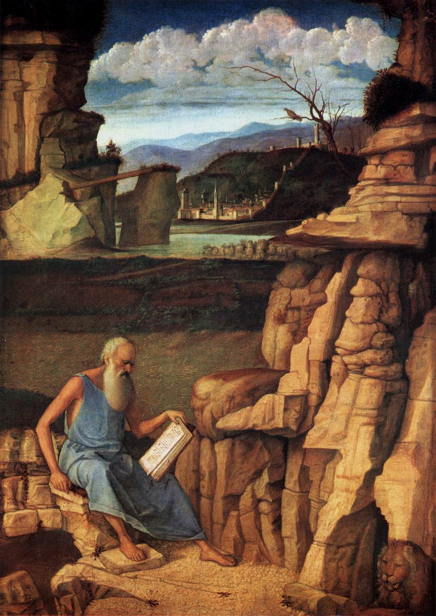 Saint Jérôme lisant dans la campagne