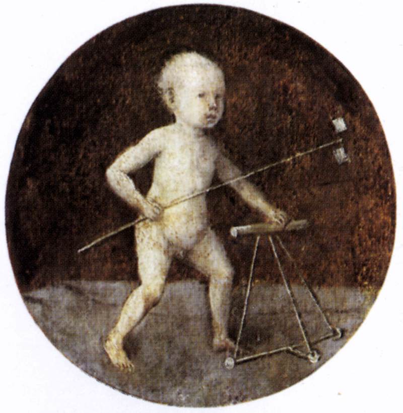 L'Enfant Jésus avec un cadre de marche