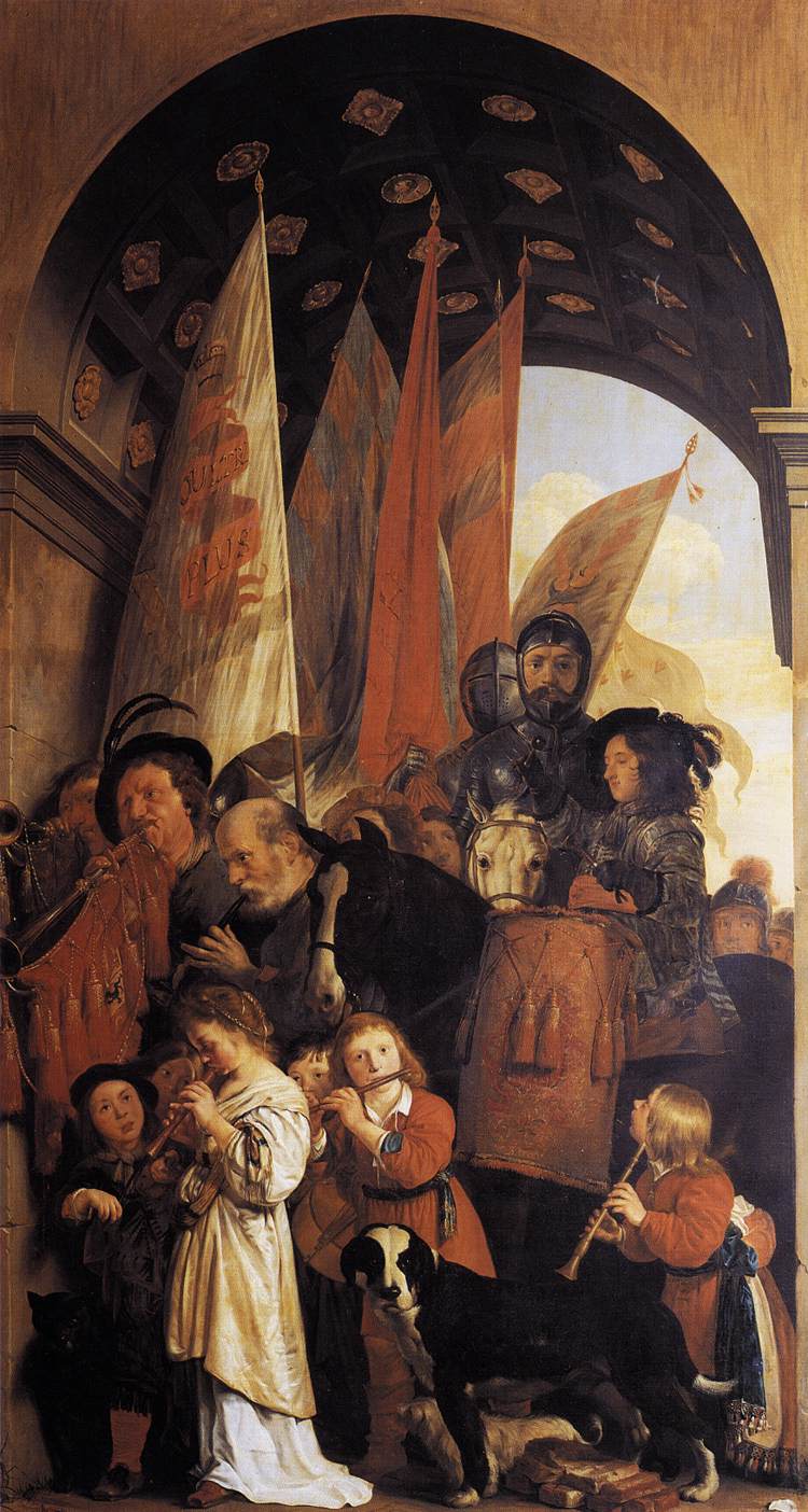 Procession triomphale avec musiciens