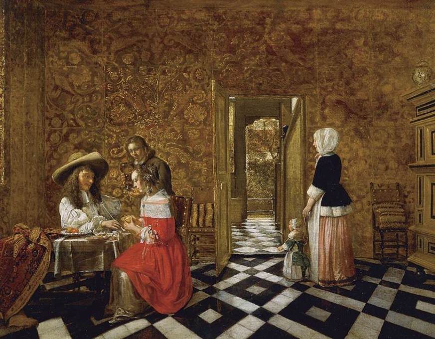 Compagnie joyeuse à table
