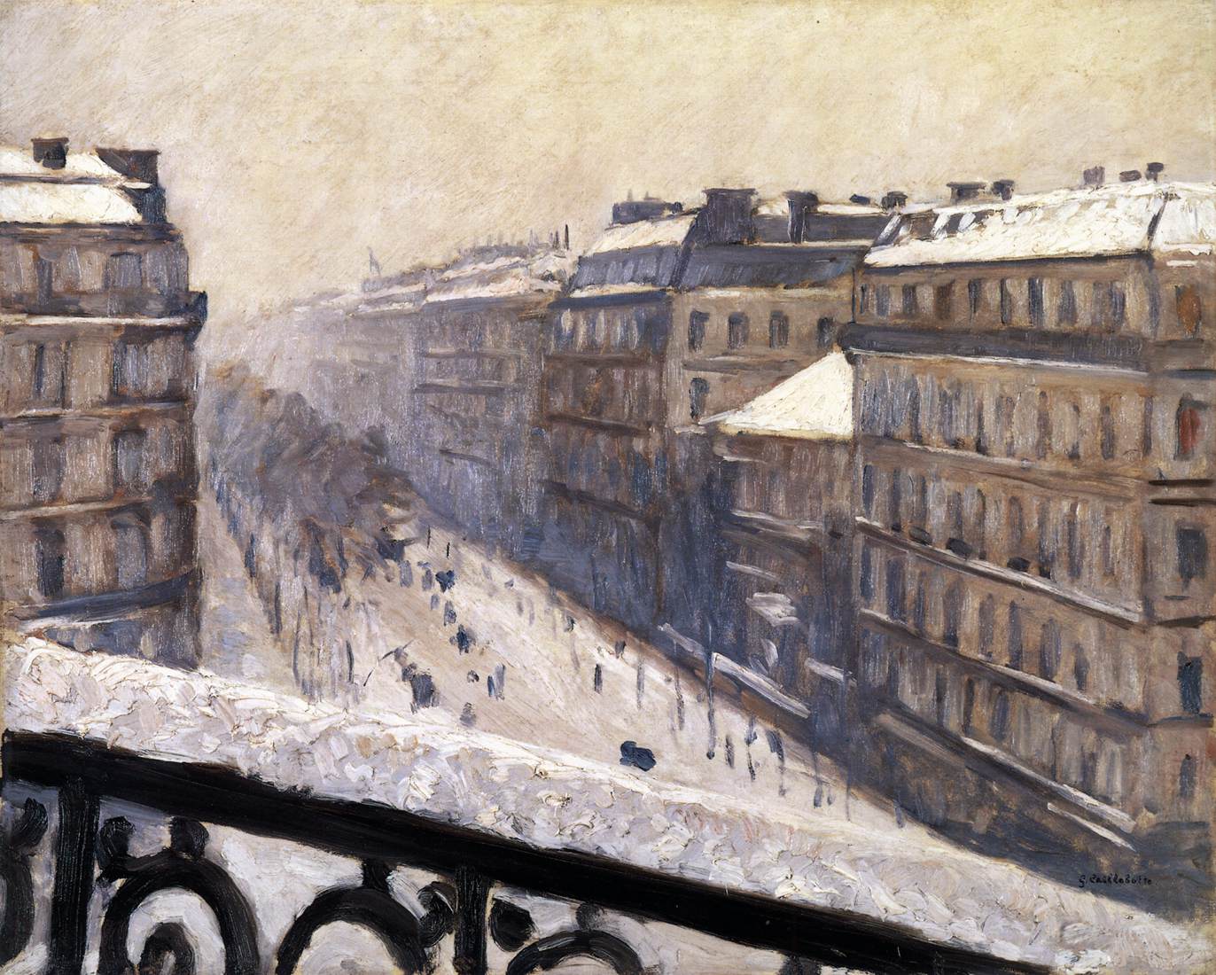 Neige sur le boulevard Haussmann