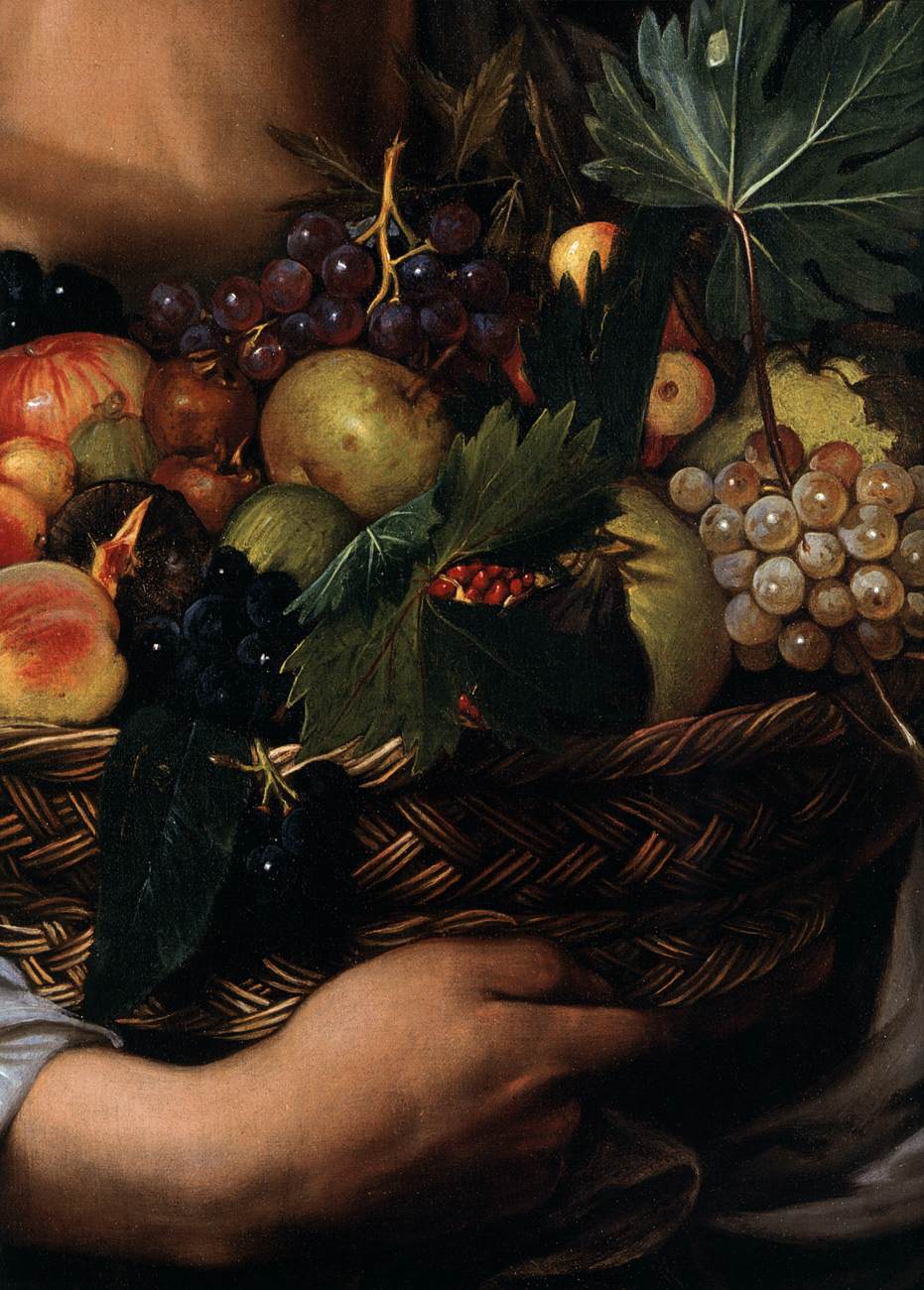 Garçon au panier de fruits (détail)