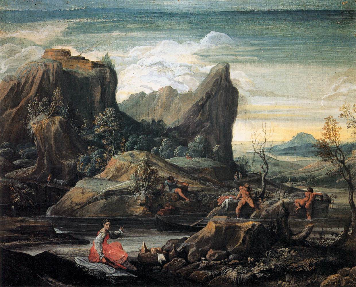paysage avec Bathers