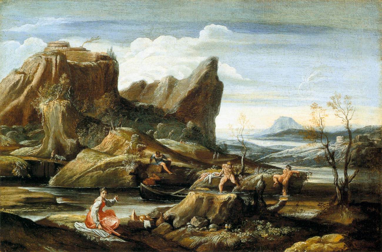 paysage avec Bathers