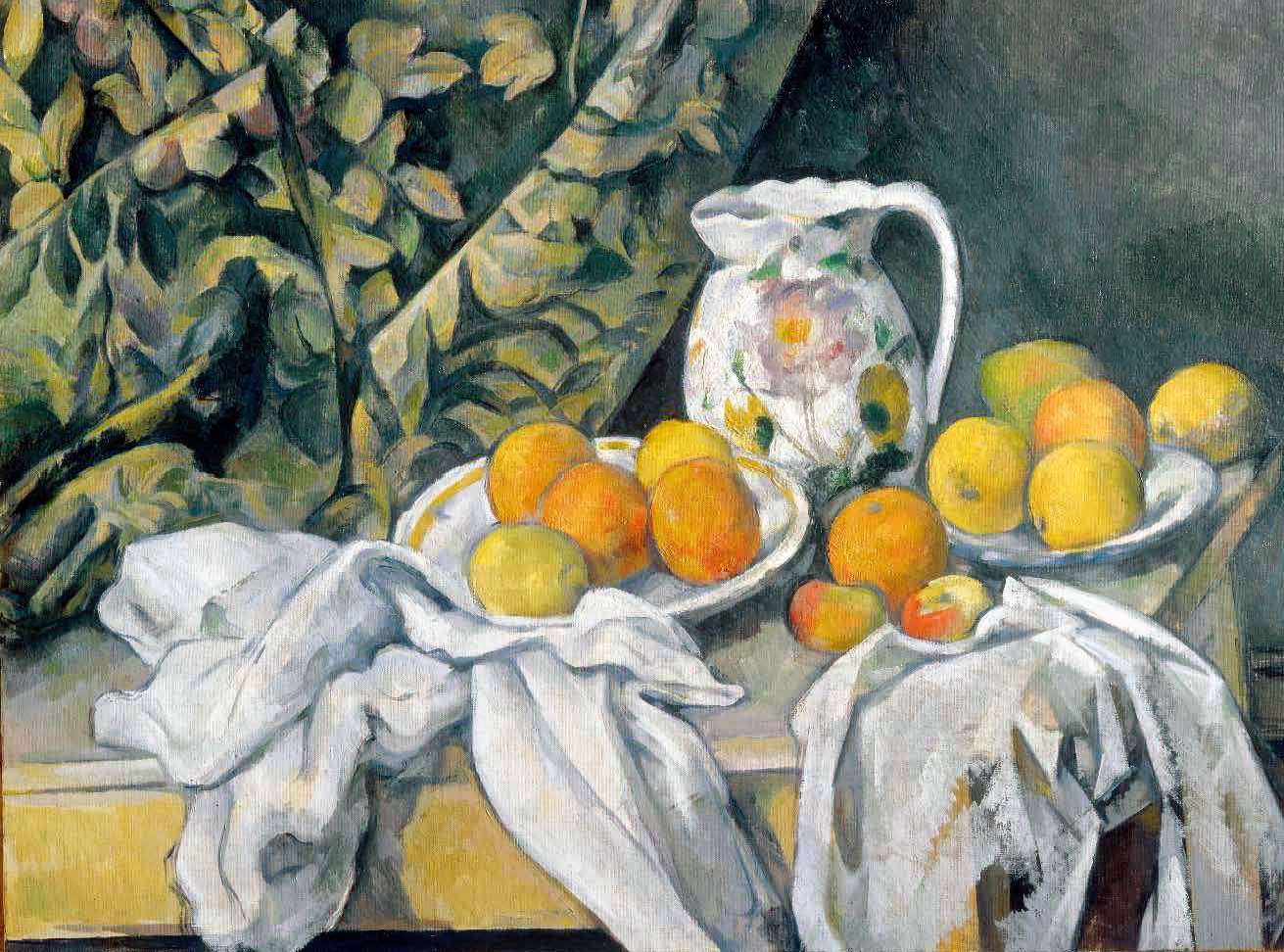 Nature morte avec un rideau