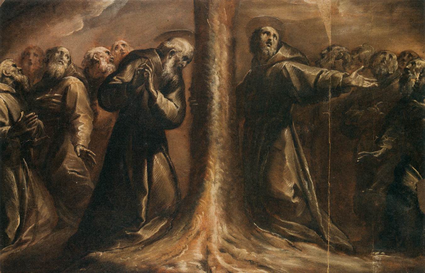 religieuse Figures Praying at the Foot of a Tree