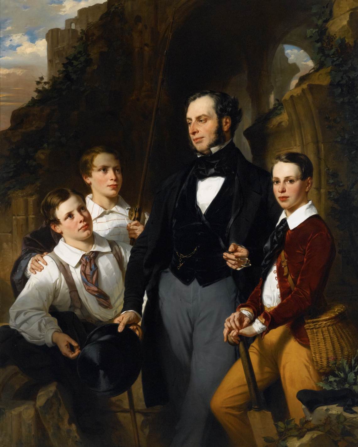 Portrait de Laurence Davidson et de ses trois fils