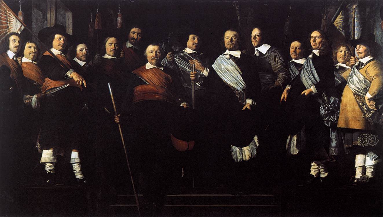 Officiers et porte-étendards de l'ancienne garde civique