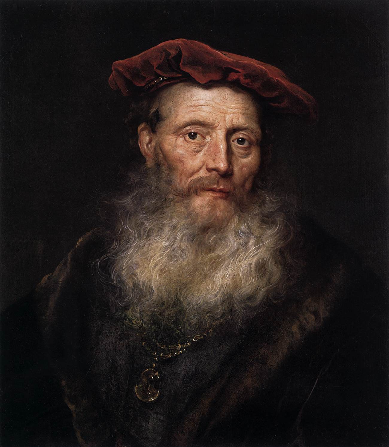 Homme barbu au bonnet de velours