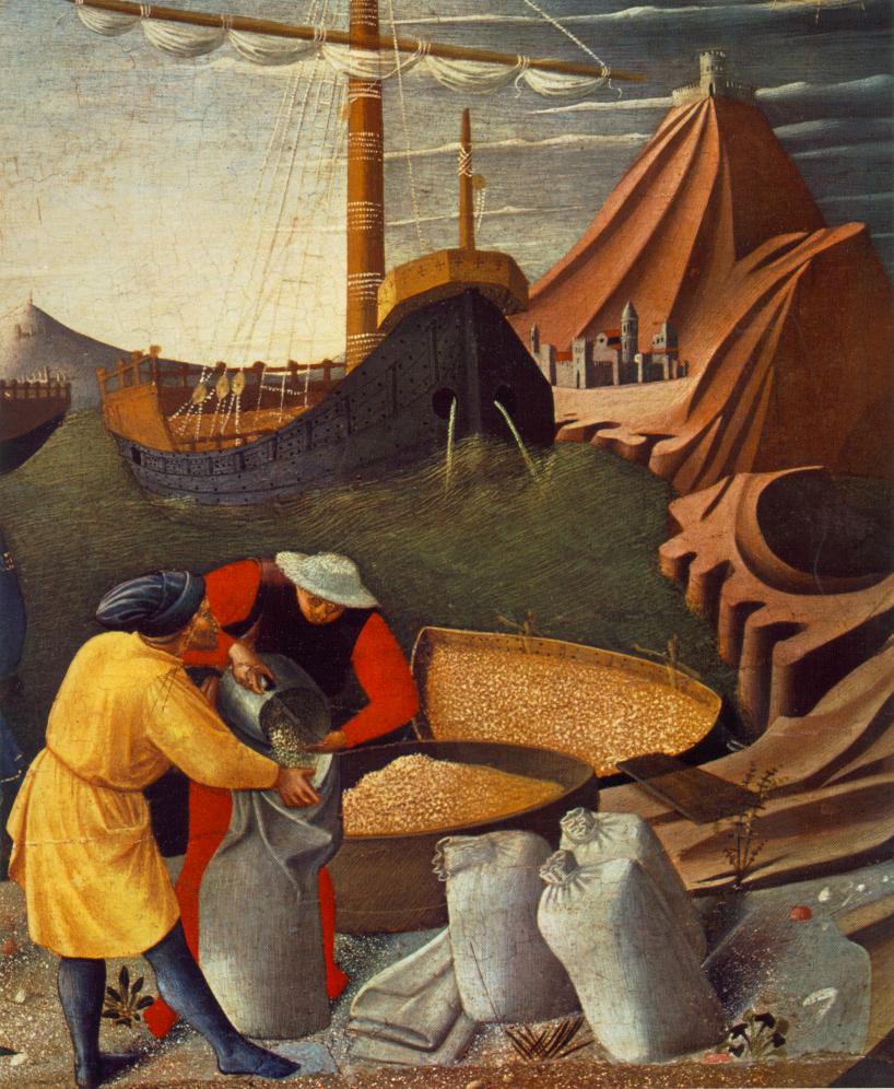 L'histoire de Saint Nicolas : Saint Nicolas sauve le navire (détail)