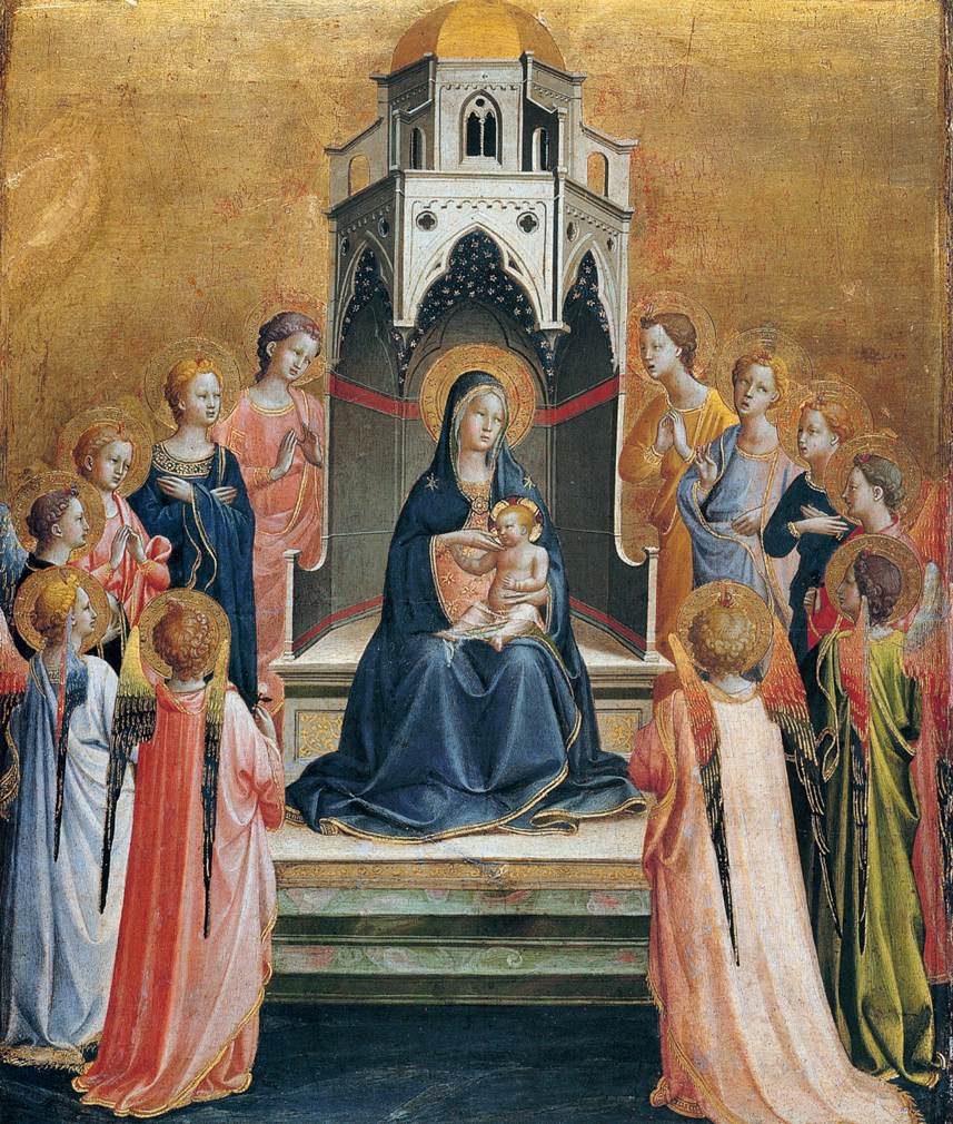 Vierge à l'Enfant trônante avec douze anges