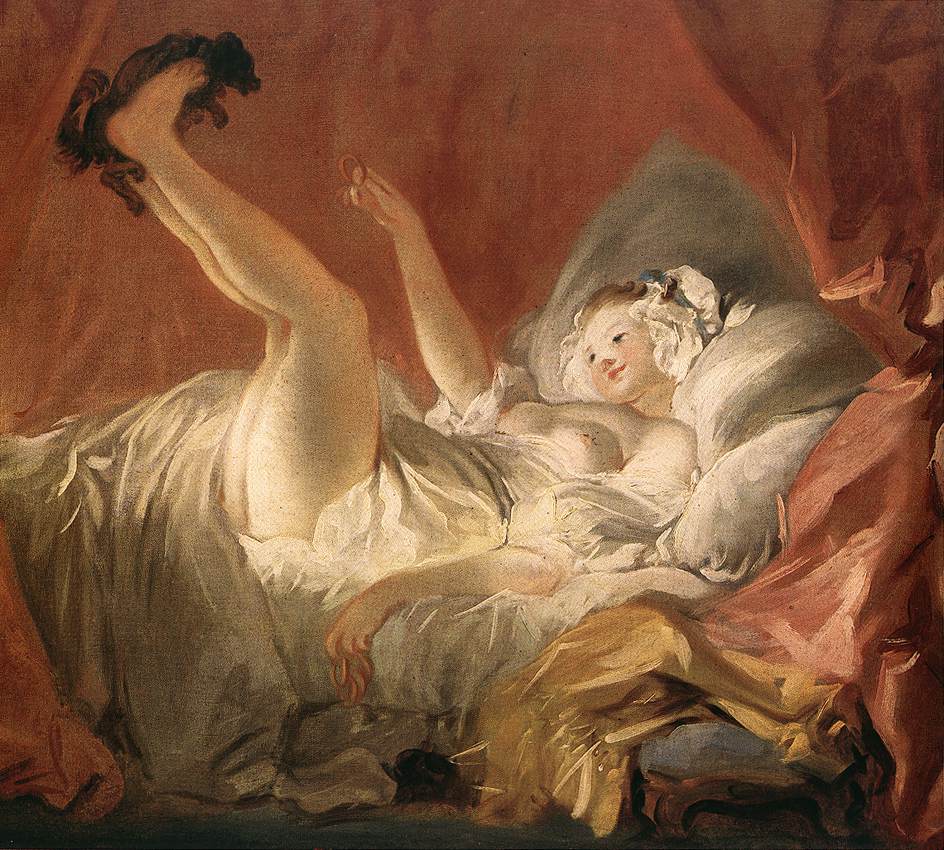 Jeune femme jouant avec un chien