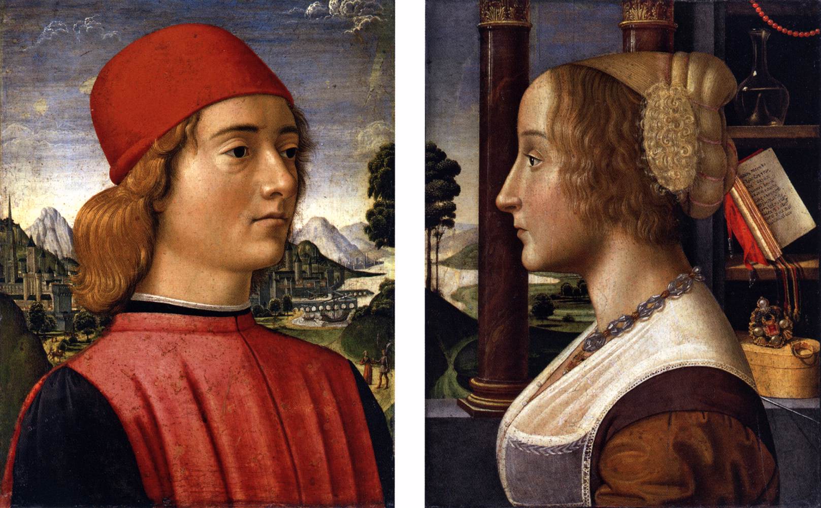 Portrait d'un jeune homme Portrait d'une jeune femme