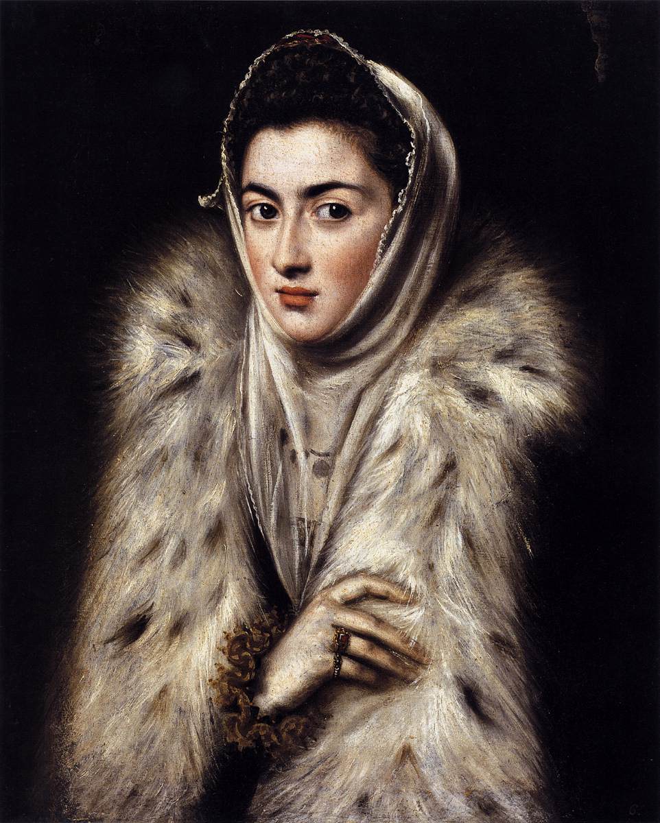 Une dame en manteau de fourrure