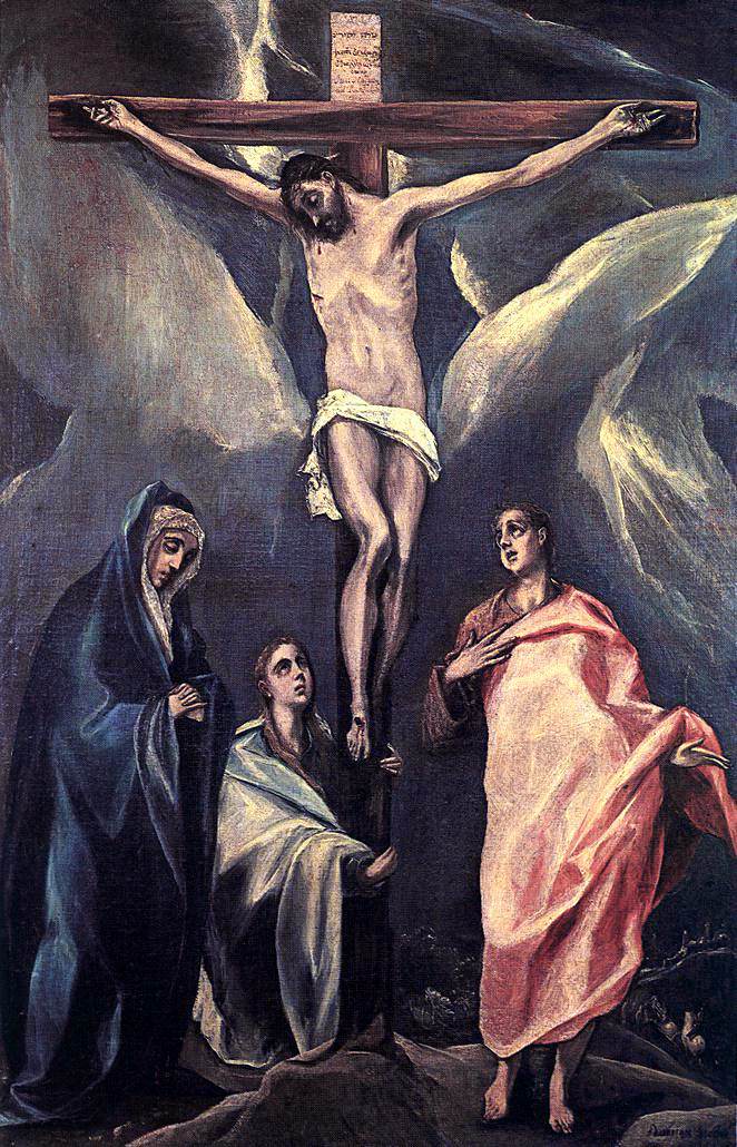 Le Christ en croix avec les deux Maries et saint Jean