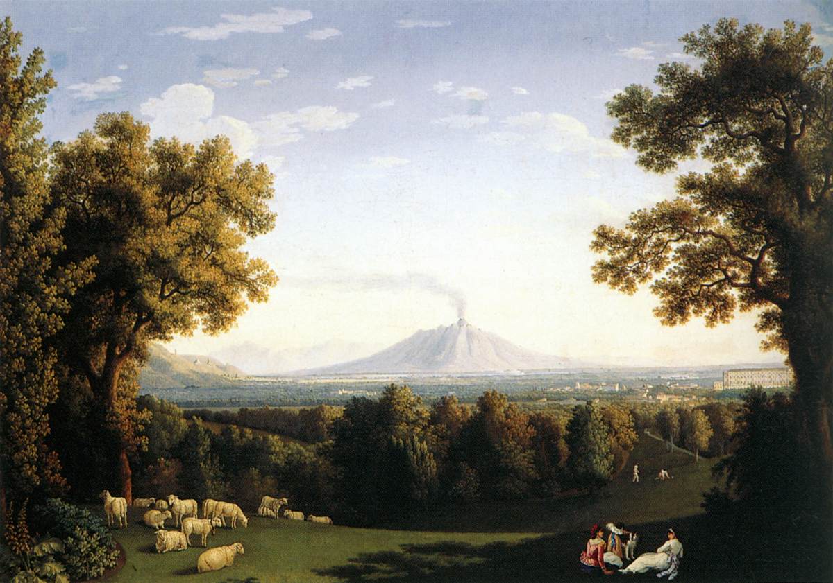 paysage avec the Palace of Caserta and Vesuvius