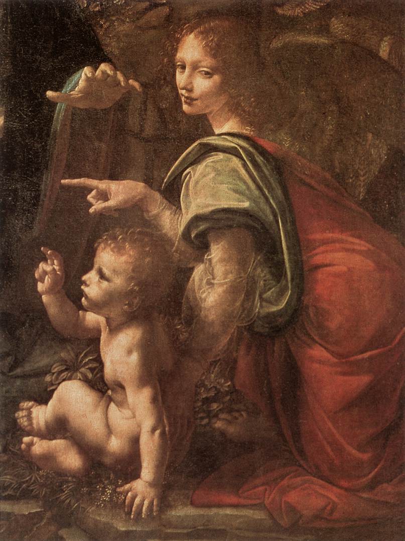 La Vierge aux rochers (détail)