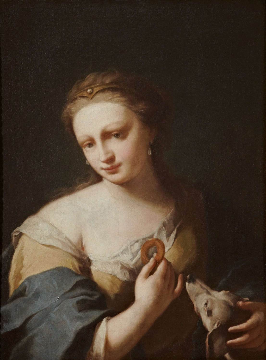 Portrait d'une jeune fille avec un chien