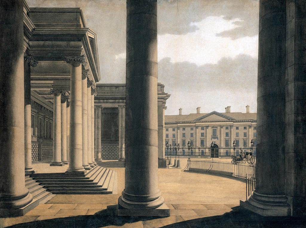 Le portique du Parlement de Dublin