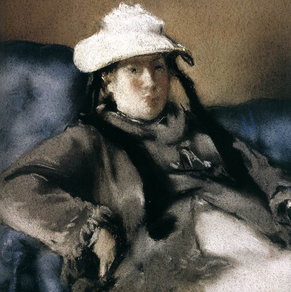 Madame Manet sur un canapé bleu (détail)