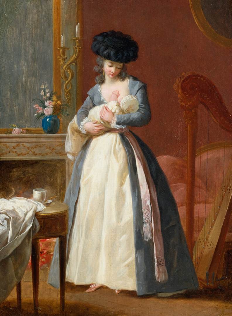 Femme allaitant son enfant