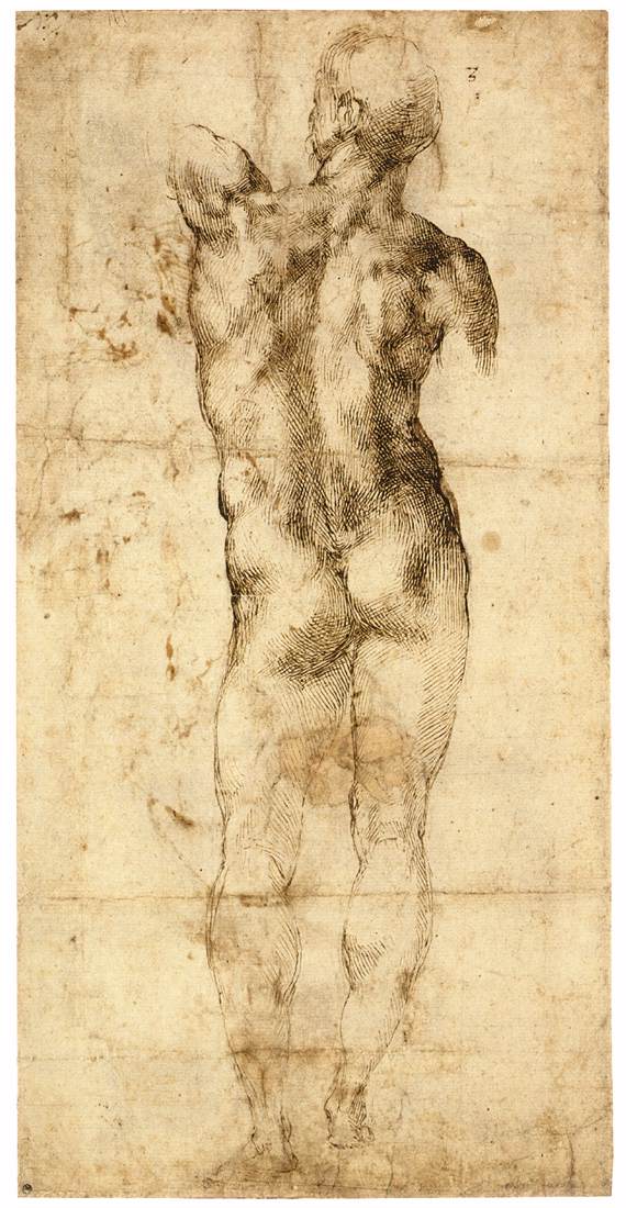 Homme nu debout vu de dos (recto)