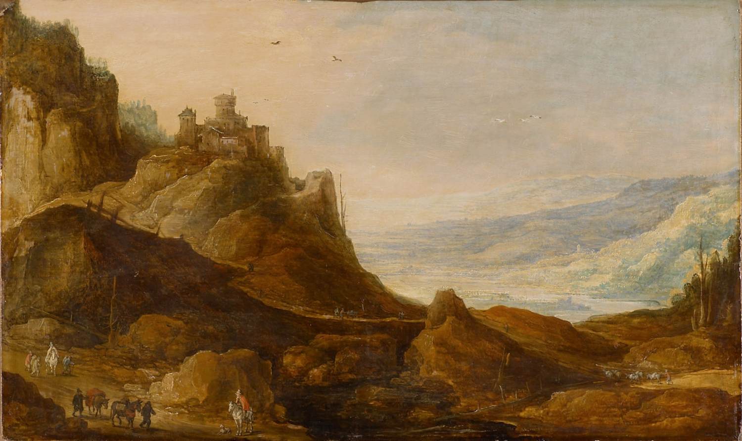Paysage montagneux avec château