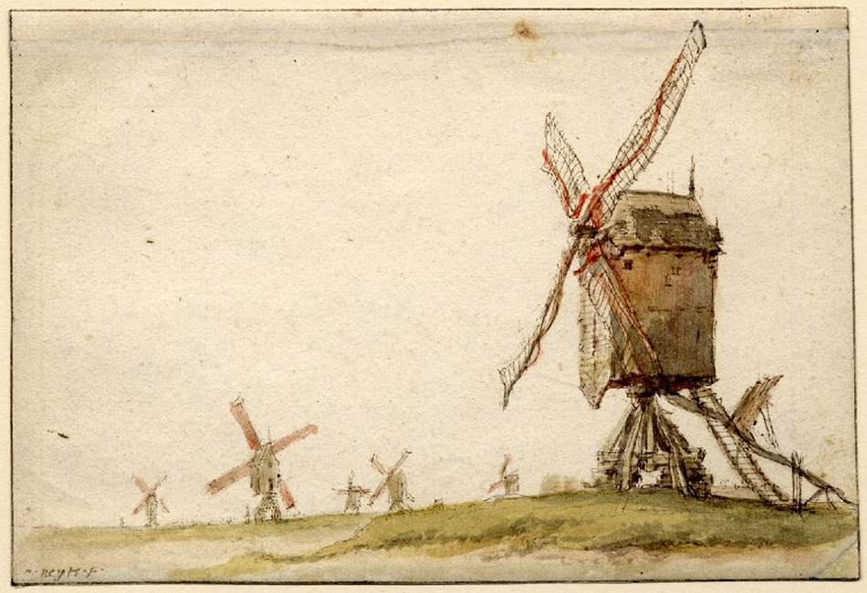 paysage avec Six Windmills