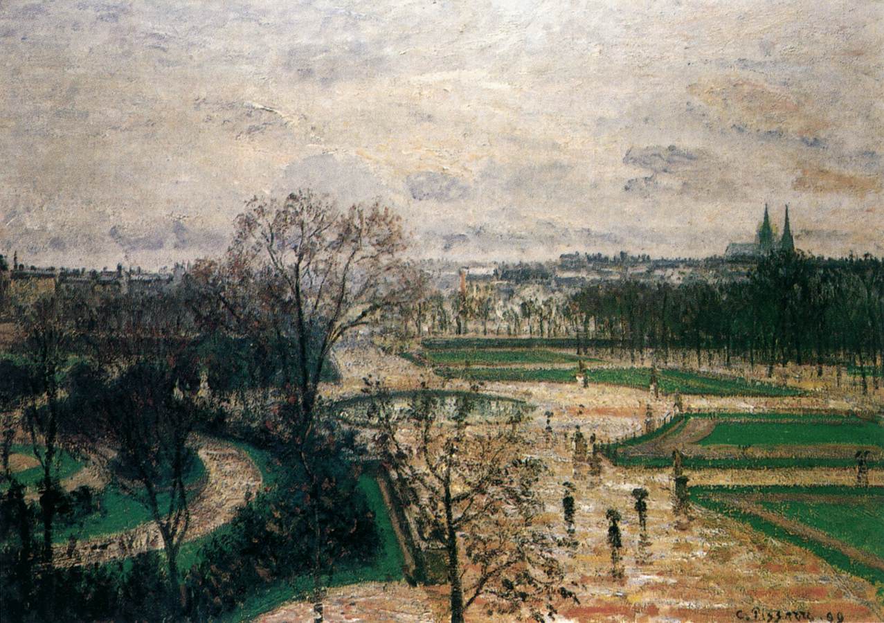 Jardin des Tuileries sous la pluie