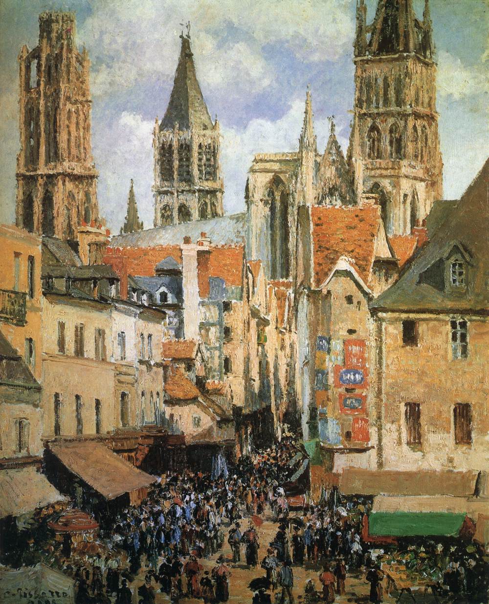 Ancienne place du marché à Rouen et la rue de l'Épicerie