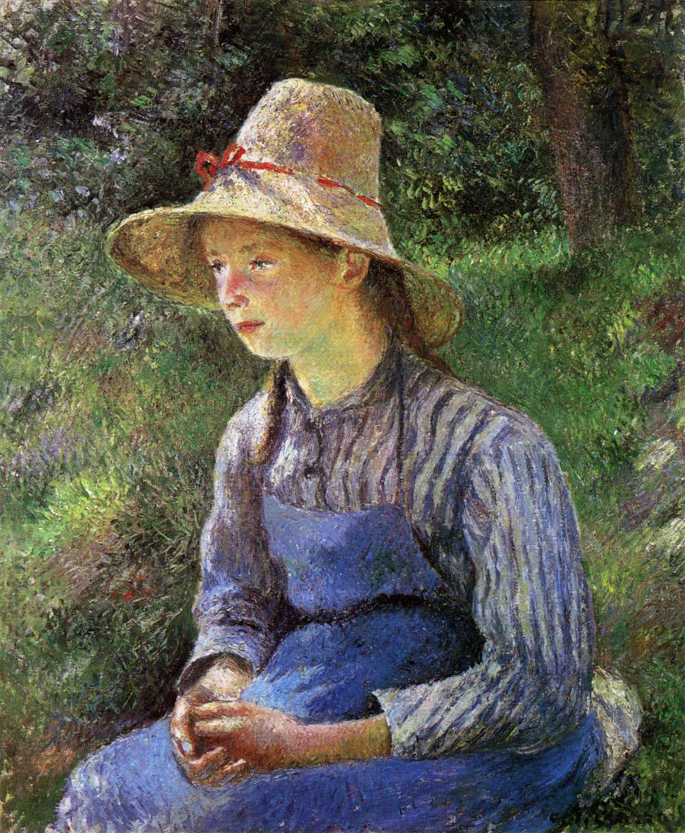 Jeune paysanne portant un chapeau