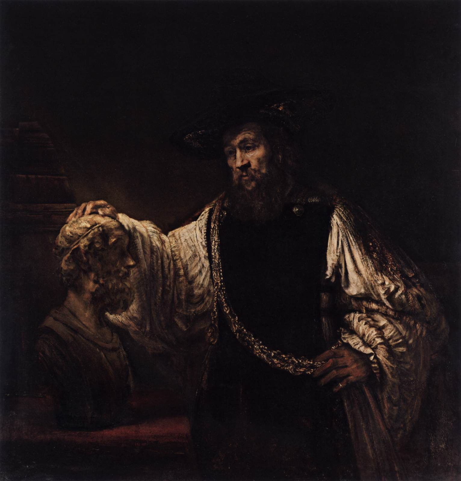 Aristote avec un buste d'Homère