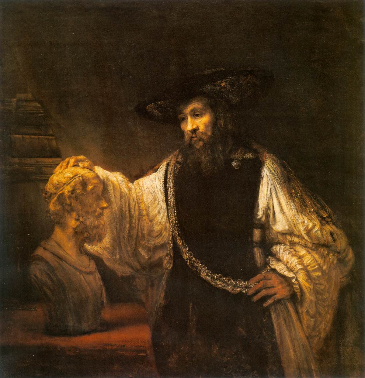 Aristote avec un buste d'Homère