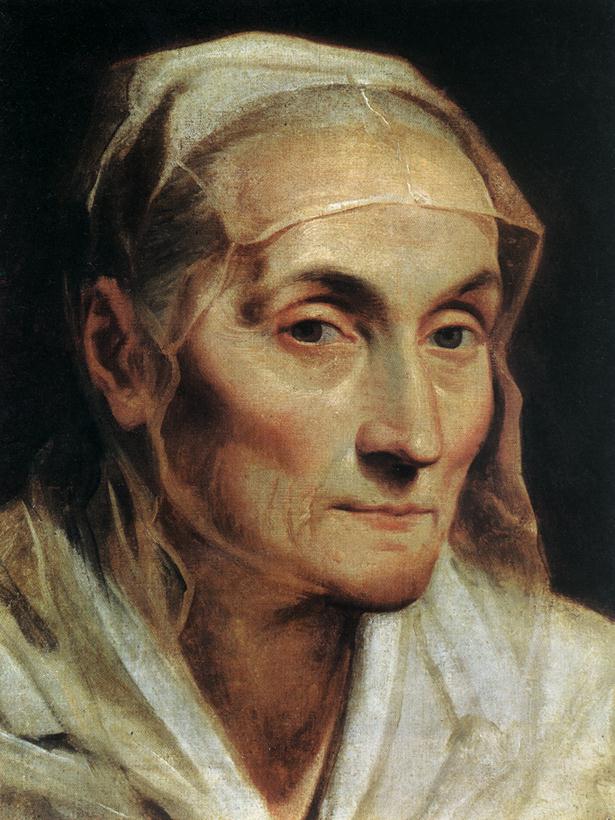 Vieille femme et garçon devant un repas frugal