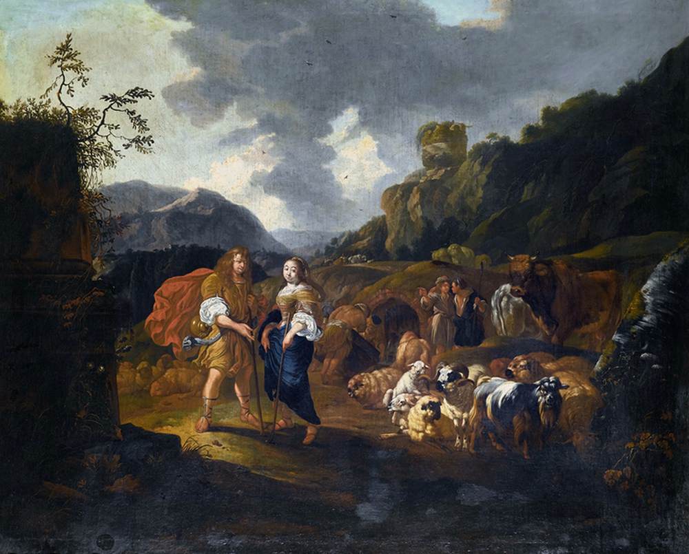 Autoportrait avec son épouse dans un paysage arcadien