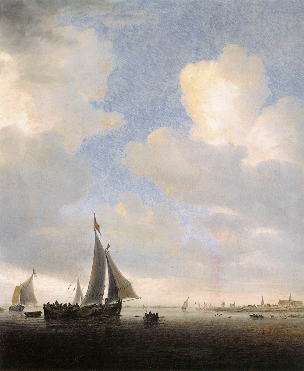 Vue d'Alkmaar depuis la mer