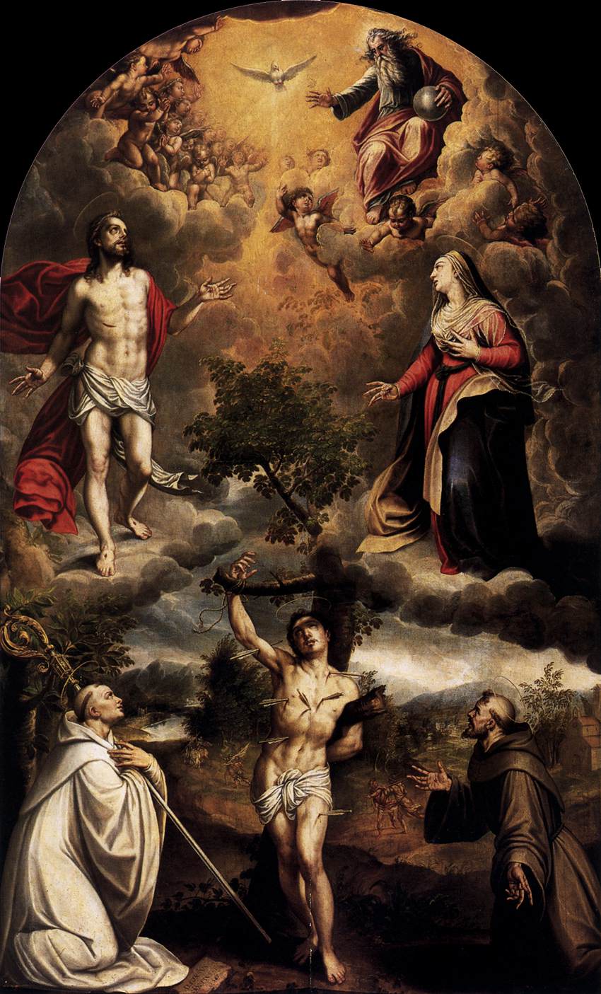 Saint Sébastien entre saint Bernard et saint François