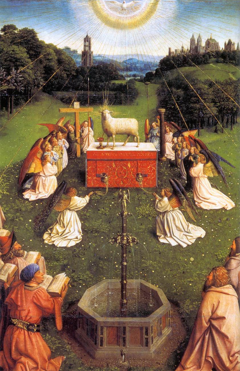 Le Retable de Gand: Adoration de l'Agneau (détail)