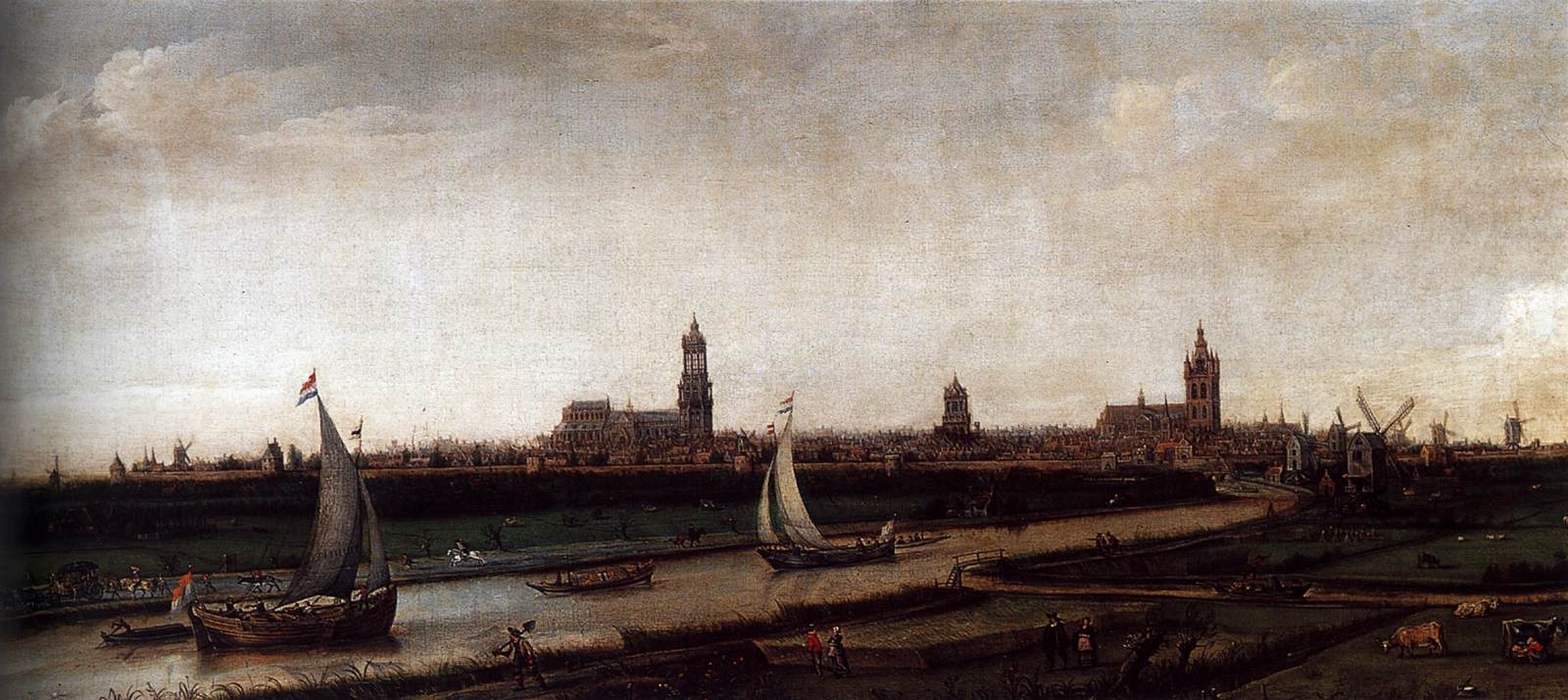 Vue de Delft depuis le nord-ouest
