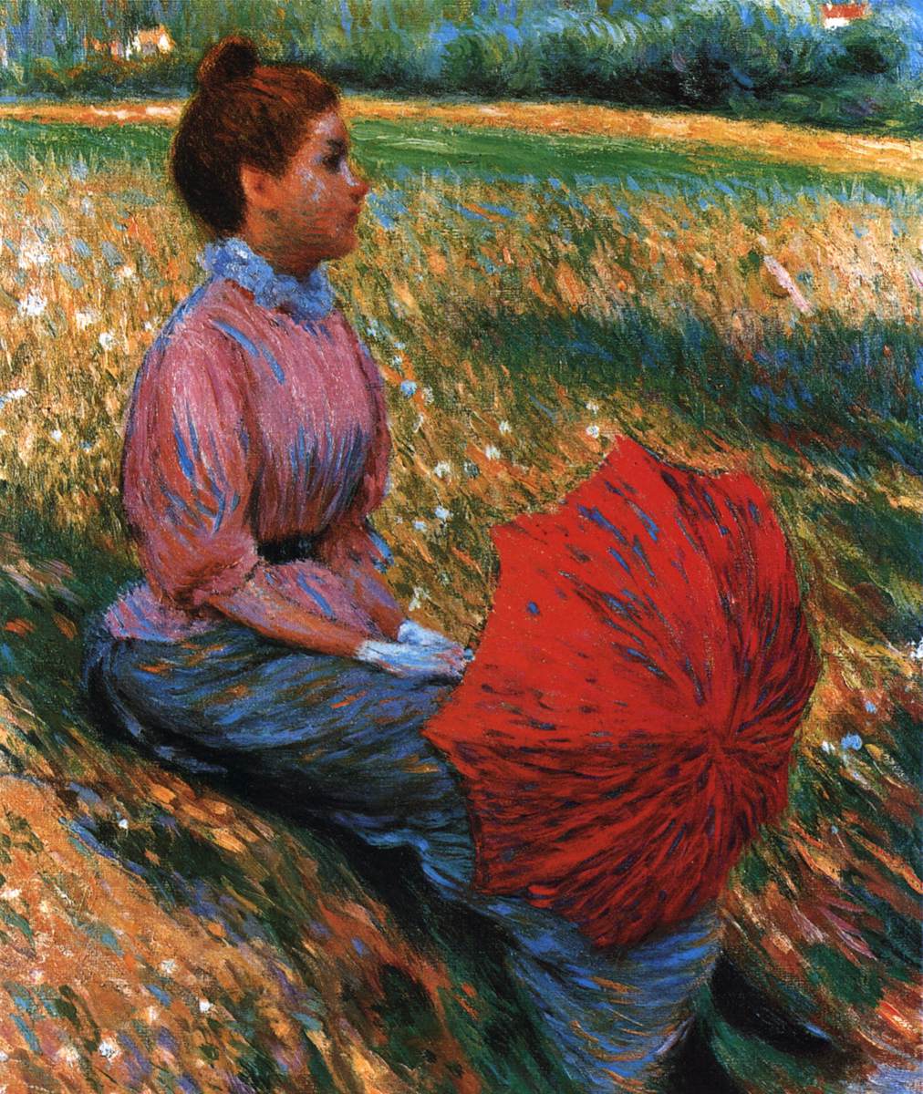 Dame dans une prairie