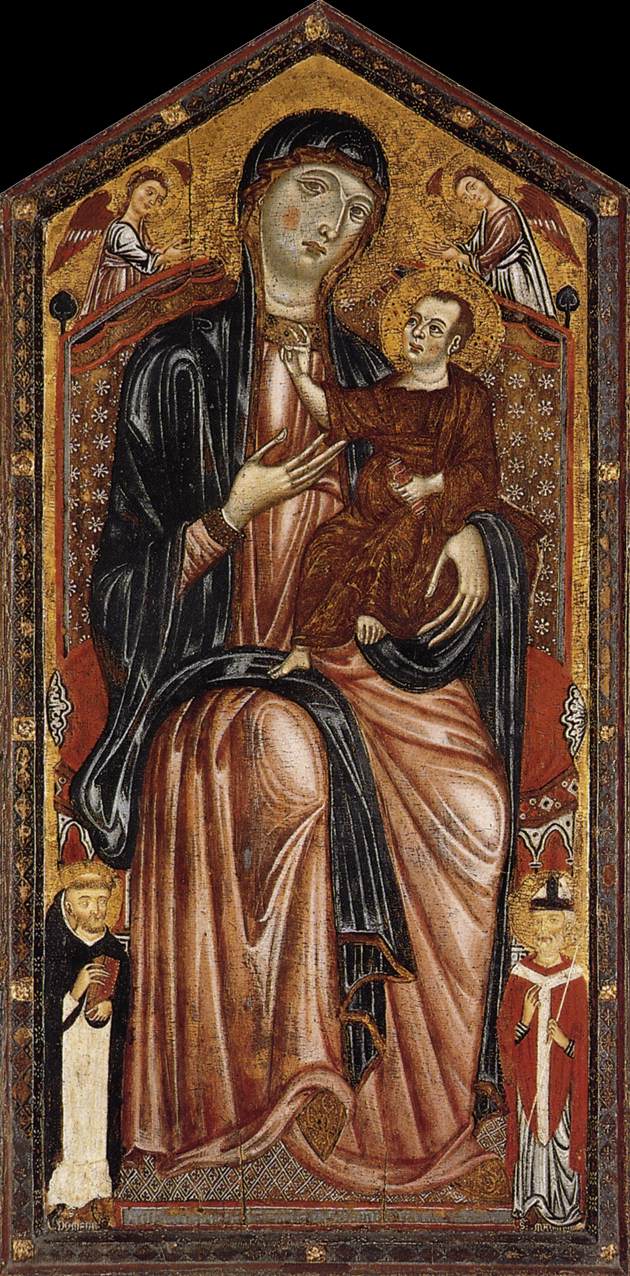 Vierge à l'Enfant trônante avec saint Dominique, saint Martin et deux anges